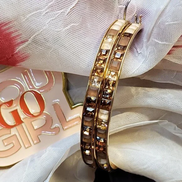 RARE Atelier Swarovski x Viktor & Rolf | "Frozen" Rose Gold Hoops - Picture 3 of 17